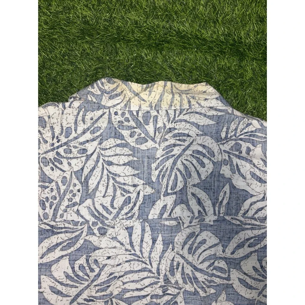 Vintage Maui Sons Shirt Mens Large Blue Floral Button Up Camp Reverse Hawaiian